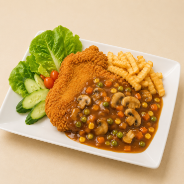 Mushroom Sauce Chicken Chop Rice 海南鸡扒饭